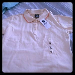 Yellow shirt orange collar